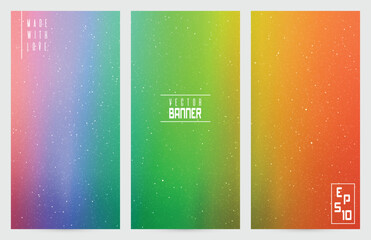 Northern lights. Rainbow aurora borealis. Abstract vector banner set