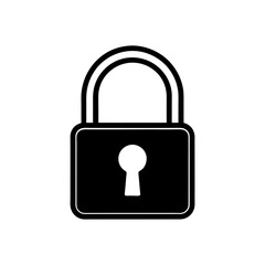 A simple padlock drawing on transparent background silhouette
