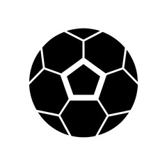 Fototapeta premium Simple soccer ball icon on transparent background silhouette