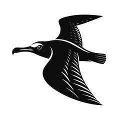 Elegant albatross silhouette in flight