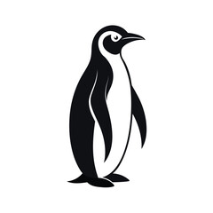 Naklejka premium Emperor penguin standing silhouette