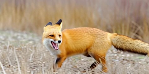 Red fox wildlife video in the woods - carnivorous animal in its natural environment