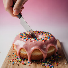 chocolate cake with icing sugar