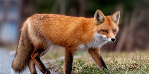 Red fox wildlife video in the woods - carnivorous animal in its natural environment