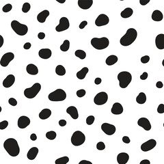 Black spots pattern on white background seamless design abstract illustration.