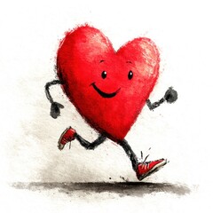 Running heart illustration