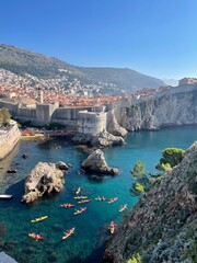 view of the coast of the Adriatic Sea in Dubrovnik, Croatia © Tee