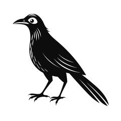 Graceful blackbird silhouette bold vector art