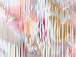 Reeded Glass. Colored Ribbed Background. Blue, Purple, Silver, Pink and Violet. Geometric texture on patterned background with light. Bright translucent overlay on futuristic material.