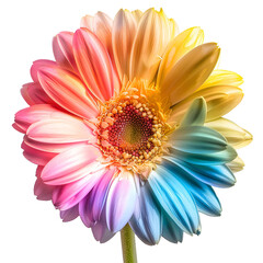 Rainbow Gerbera Daisy with Gradient Petals flower colorful