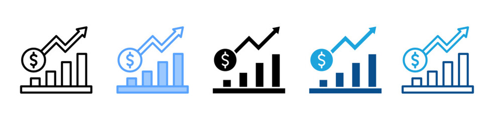 Growth icon sheet multiple style collection