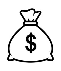 Money bag icon with dollar sign symbolizing wealth finance business and savings vector