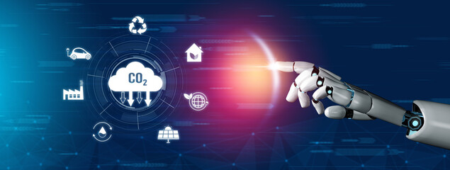 AI artificial intelligence accelerates net zero goals by supporting green strategies, smart energy tools, and virtual assistants for climate-conscious business operations. Vouch © InfiniteFlow