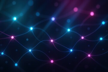 Futuristic neon data waves and neural mesh background for AI dashboards science visuals and technology interfaces with luminous depth and seamless flow