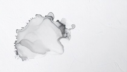 Abstract Grey Ink Smudge on White Plaster Background