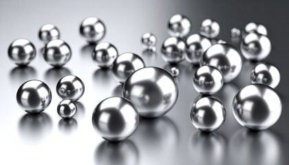 Abstract Macro Photography of Liquid Mercury Droplets