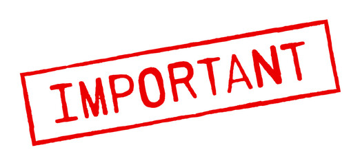Important rubber stamp red colored vector illustration. 
A sign indicating important and urgency content.