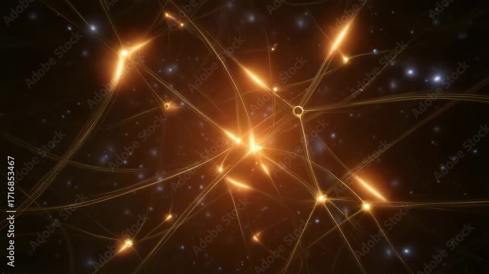 Aufkleber an abstract representation of neural networks, showcasing glowing connections resembling energy path