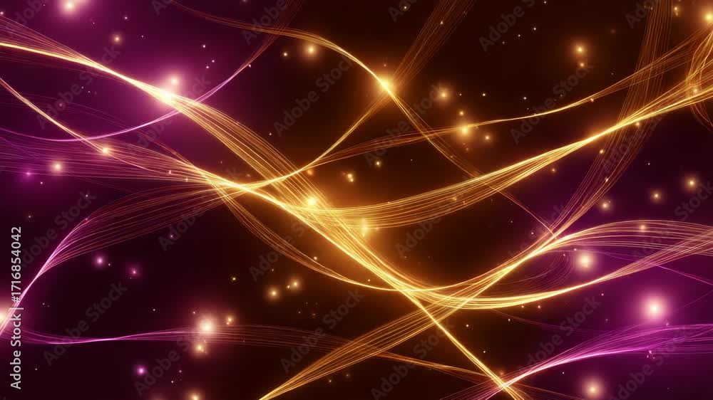 Poster vibrant abstract background with flowing light waves and shimmering effects, perfect for creative de