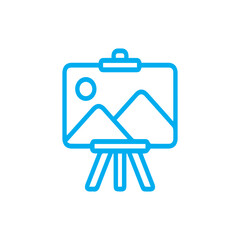 Art easel with canvas icon