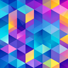 Vibrant abstract geometric background with a colorful 3D cube pattern.