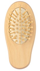 Light-brown wooden hairbrush, oval shape