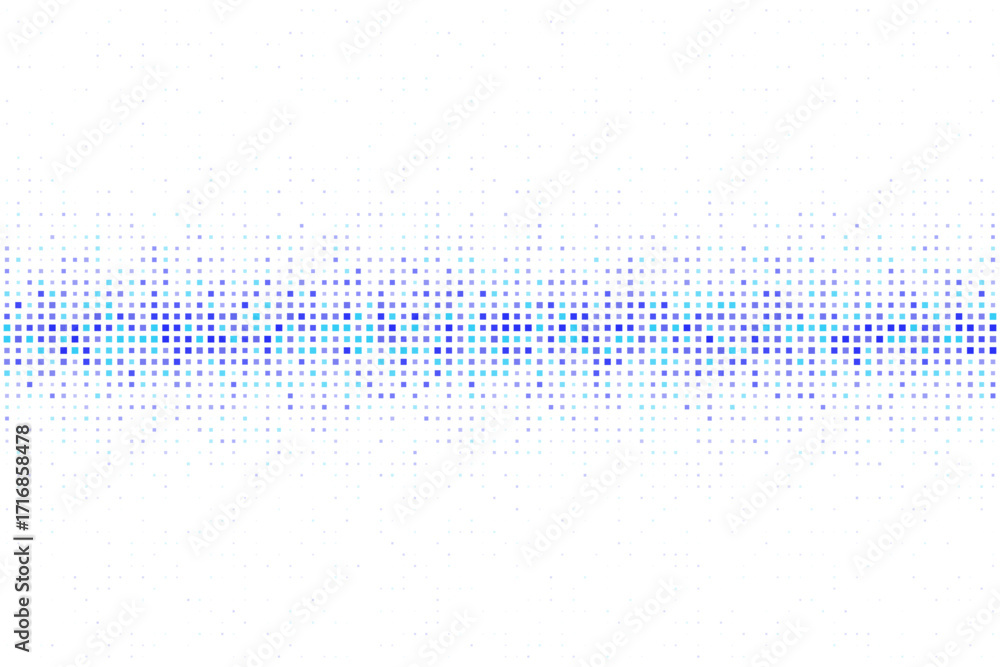 Poster abstract digital background with glowing blue and cyan squares forming a futuristic light wave patte