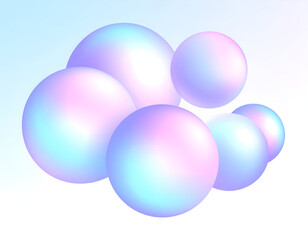 Pastel Spheres - A Dreamy Cluster of Iridescent Bubbles.