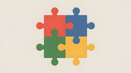 Poster with realistic puzzle ribbon. Symbol of world awareness Autism Spectrum Disorder day, 2 of april. Design template, vector illustration