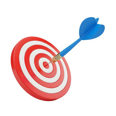 Dart Hits Center Achieving Goals, Success, and Target Achievement