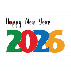 New year 2026 celebration design with bold colors
