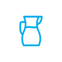 Blue Outline of a Pitcher