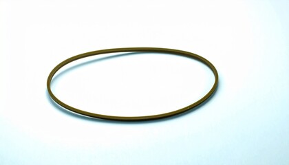 Oval Gold Metal Band on White Background