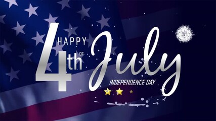july independence day background smooth animation text, ink drop, firework effect. best for happy 4th of independence day project, greeting, presentation, goverment and etc - Powered by Adobe