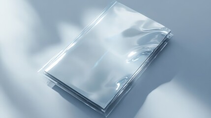 Transparent, light-blue book cover with subtle ripples.