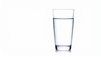 Glass of Water on White Background