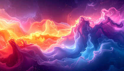Vibrant Swirling Nebula of Cosmic Colors and Light.