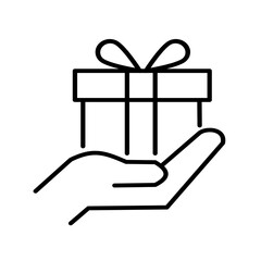 Gift line icon vector illustration. Editable strokes