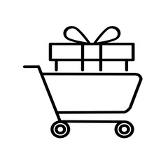 Gift line icon vector illustration. Editable strokes