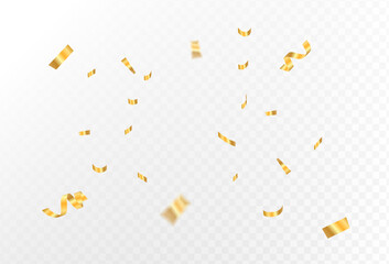 gold metallic confetti and sparkling streamers burst dynamically, creating a festive and celebratory atmosphere for parties, events, and special occasions