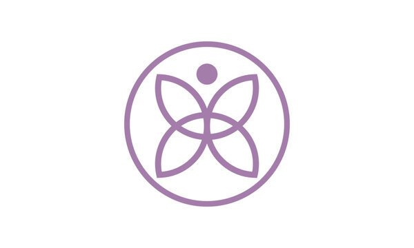 a logo that represents butterfly, ongevity, energy, cellular renewal, wellness and recovery, wellness, Life