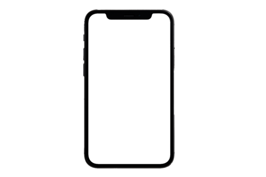 Smartphone mockup isolated on transparent background