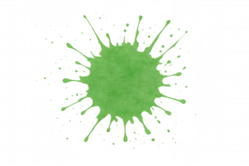 Green glitter paint splat abstract texture splashing liquid shape on transparent background