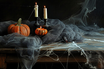 Moody Halloween Still Life with Dark Lighting