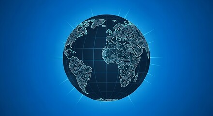 Global circuit board design showcasing technological connections world