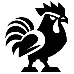 Flat rooster silhouette © Breck