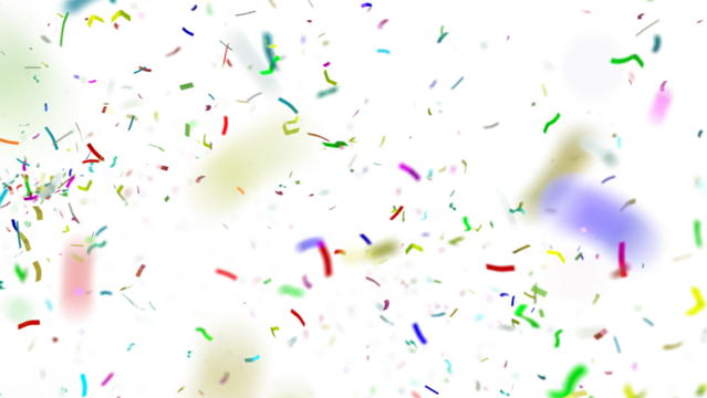 Colorful Confetti PNG Transparent Background for party celebration designs, festival invitations, birthday flyers, wedding decor, and digital overlays. Add vibrant and festive vibes to your photos, 