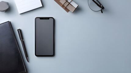 Sleek black smartphone with a reflective dark screen and prominent top notch.