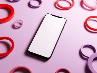 A sleek black smartphone with a bright empty white screen featuring a prominent top notch and thin bezels.