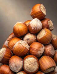 Hazelnuts piled high